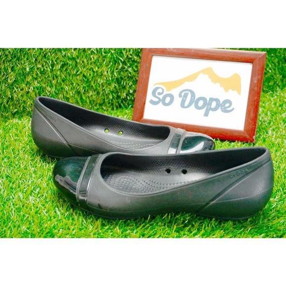 Crocs Black Ballet Flats - Women's 6 - Picture 4 of 8